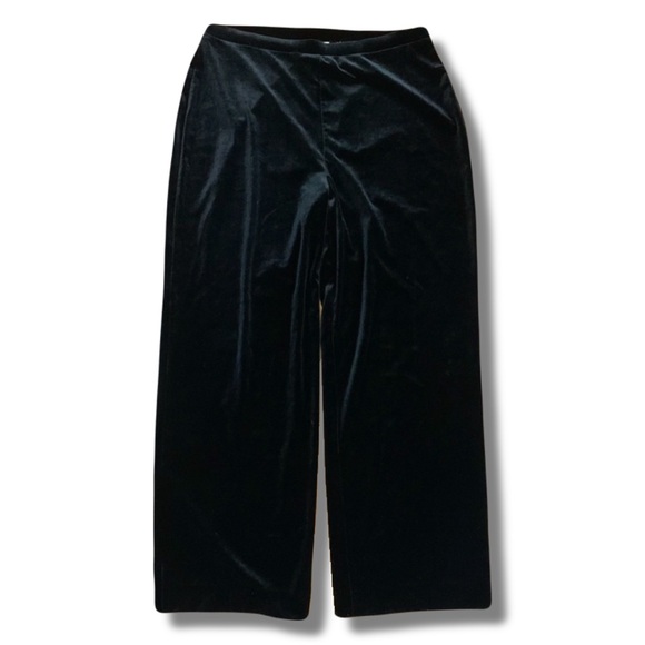 Holt Refrew Pants - VTG Velour Wide Leg Holt Renfrew Black Pants Large Made in Canada